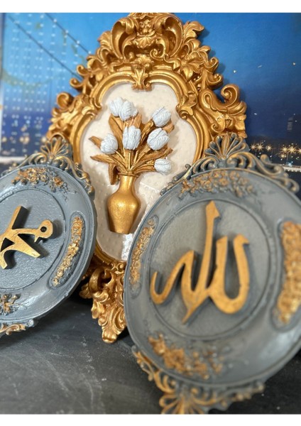 Duvar Tablo Set 3lü Allah Muhammet Set 30CM fiyatları