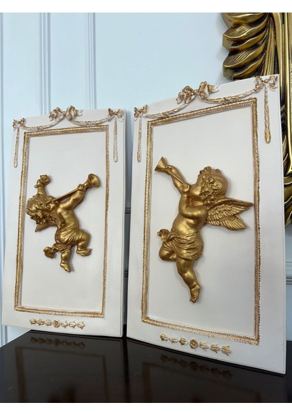 Modern Şık Tasarım 2 Li Melek Detaylı Duvar Tablosu Büyük Boy 50CM fiyatları