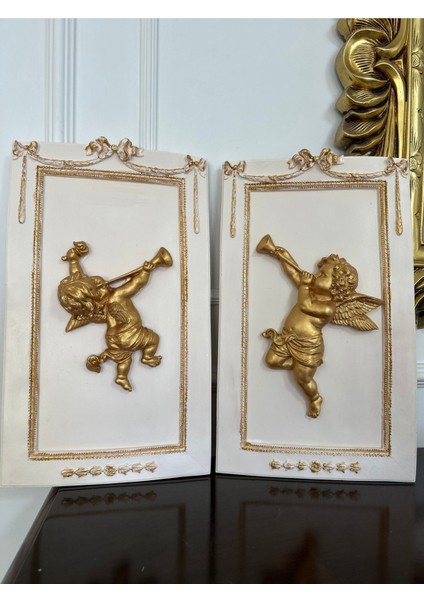Modern Şık Tasarım 2 Li Melek Detaylı Duvar Tablosu Büyük Boy 50CM fırsatları
