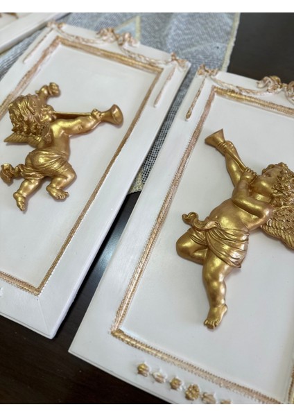Modern Şık Tasarım 2 Li Melek Detaylı Duvar Tablosu Büyük Boy 50CM indirimleri