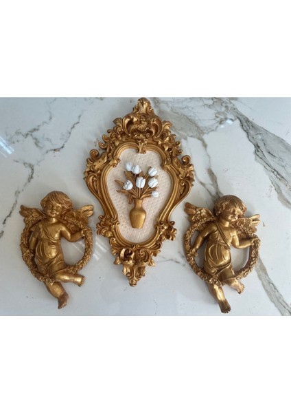 Duvar Dekor Melek ve Melekli Tablo Set 3 Lü modelleri