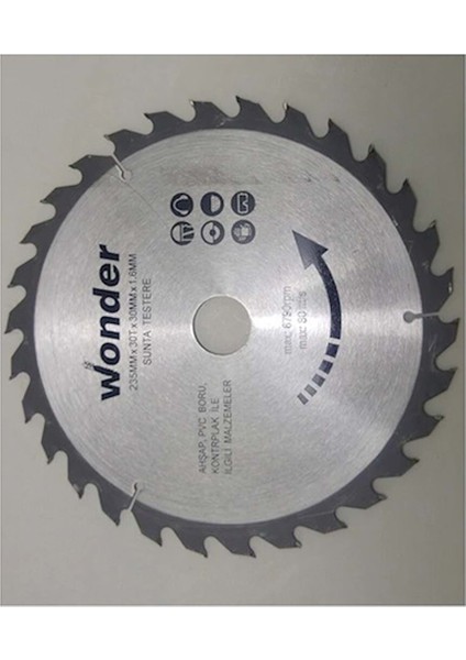 Daire Testeresi Ahşap 190X30.0MM 40 Diş