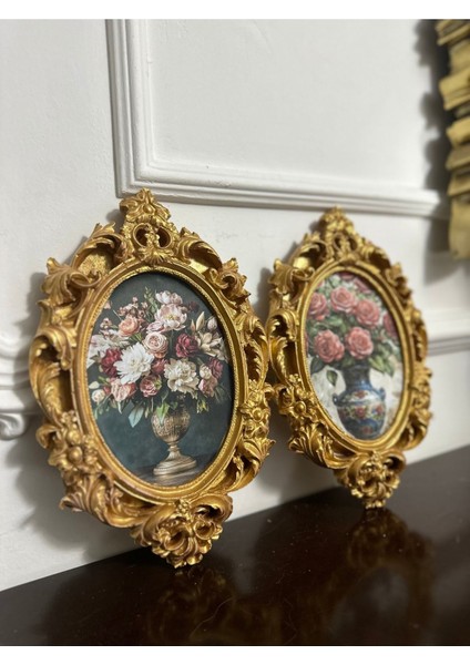 Özel Tasarım El Yapımı Vintage Modeli Dekopaj Tablo 2li modelleri