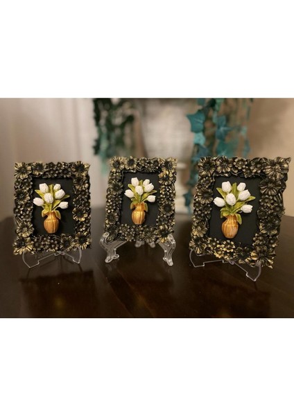 Çiçekli Çerçeve Masa Duvar Süsü