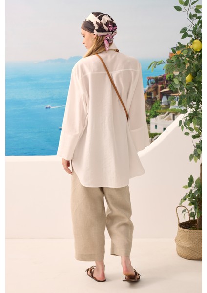 Çift Yakalı Gömlek Beyaz fırsatları