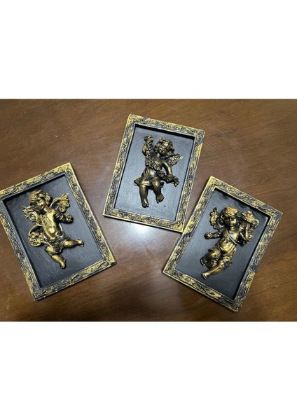 Melekli Duvar Tablo 3 Lü Set 20 cm fırsatları