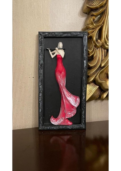 Çalgıcı Kiz Biblo Çerçeve Tablo Duvar Süsü fiyatları