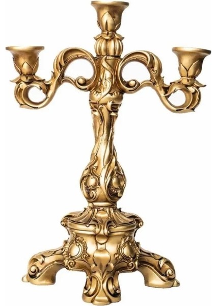 Dekoratif Polyester 3 Kollu Şamdan Gümüş fiyatları