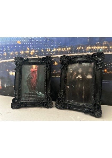 Gotik 2li Çerçeveli Tablo 20CM Vintage Tablo fiyatları