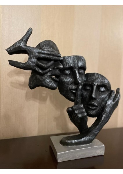 Görmedim Bilmiyorum Duymadım Biblo .heykel Dekoratif Yüz modelleri