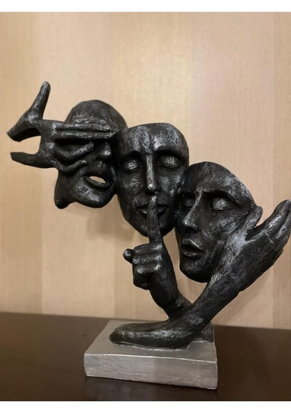 Görmedim Bilmiyorum Duymadım Biblo .heykel Dekoratif Yüz fırsatları