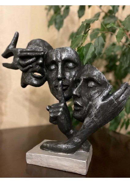 Görmedim Bilmiyorum Duymadım Biblo .heykel Dekoratif Yüz indirimleri
