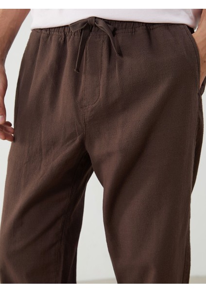 Yeni Sezon Rahat Kalip Keten Gorunumlu Erkek Pantolon - S5EK45Z8 modelleri