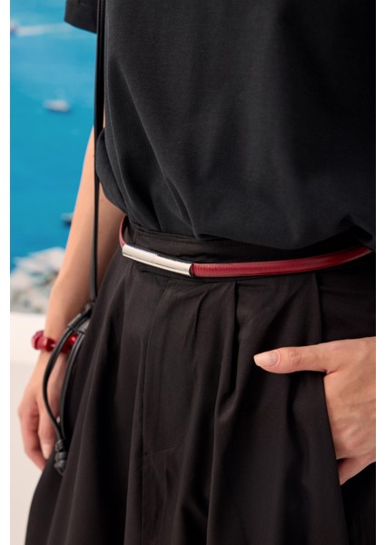 Pat Detaylı Etek Siyah