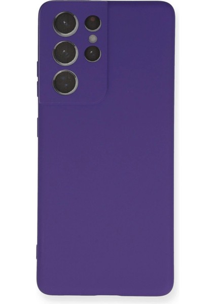 Samsung Galaxy S21 Ultra Kılıf Nano Içi Kadife Silikon - Mor