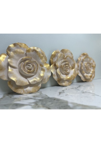Duvar Gülü 3 Lü Set , Duvar Süsü Dekor