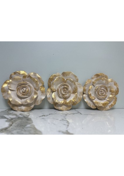 Duvar Gülü 3 Lü Set , Duvar Süsü Dekor