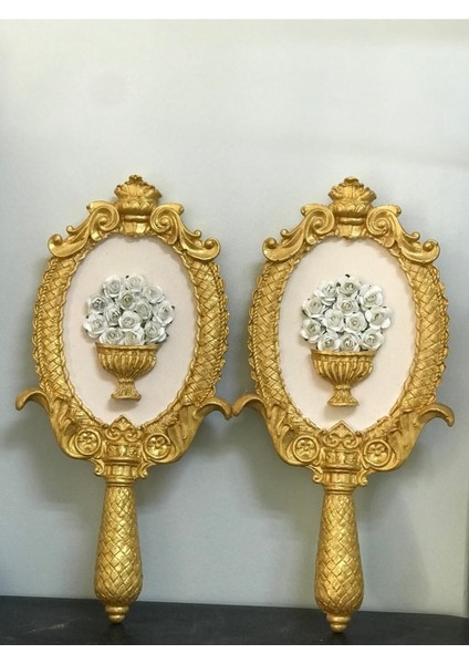 El Aynası Özel Tasarım Çiçekli Tablo Modeli 2li fiyatları