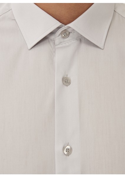 AC&Co / Altınyıldız Classics Erkek Gri Ütülemesi Kolay Slim Fit Dar Kesim Klasik Yaka Pamuklu Gömlek modelleri