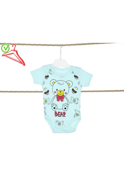 Kız Erkek Bebek Çocuk Zıbın Body Ayıcık Baskılı