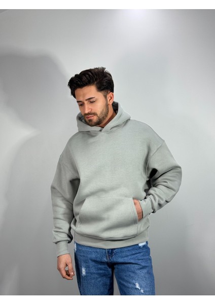 Gri Düz Sweatshirt