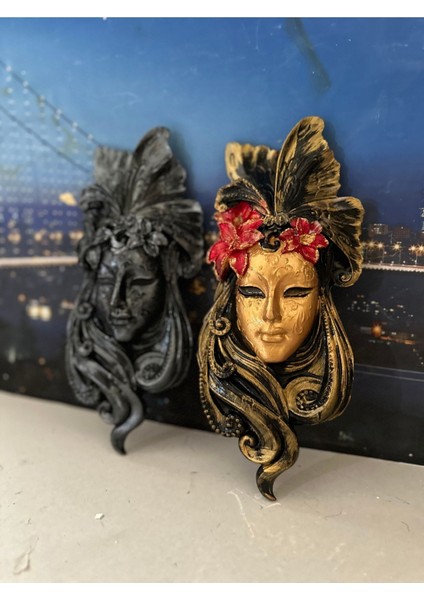 Özel Tasarım Duvar Dekor Maske Vintage 30CM 2li fiyatları