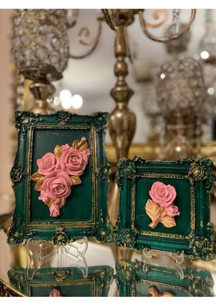 Kare Dekoratif Masa Süsü , Duvar Aksesuar 2 Li Set