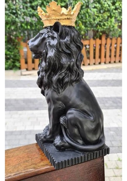 Aslan Kral Heykel Siyah-Gold modelleri