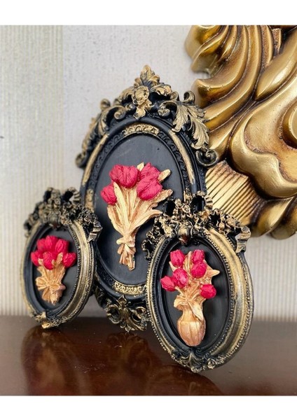 Kırmızı Çiçekli 3 Lü Çerçeve Takımı modelleri