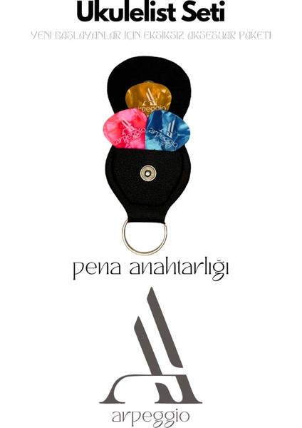 Ukulelist Seti | Ukulele Seti Ukulele Askısı, Kapo, 3 Adet Pena, Taşıma Çantası, Pena Şarjörü fiyatları