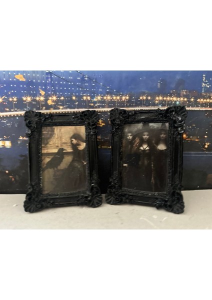 Siyah Gotik Çerçeve 2li Set 20CM , Dekoratif Vintage Çerçeveli Tablo fiyatları