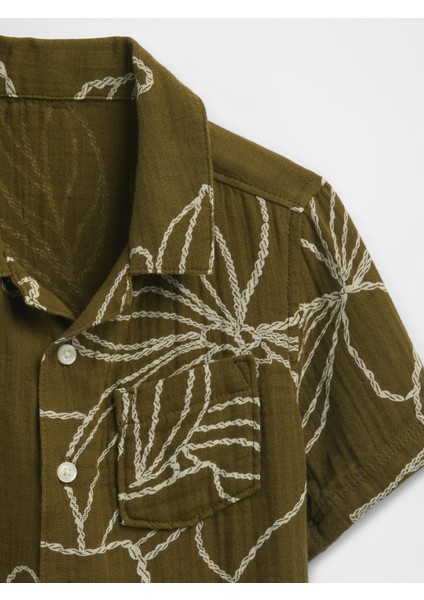 Erkek Bebek Haki Haki Desenli Gömlek fiyatları