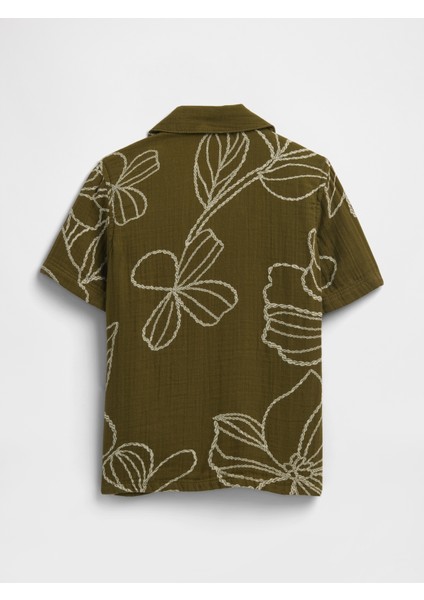 Erkek Bebek Haki Haki Desenli Gömlek modelleri