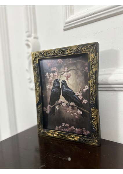Vintage Tarzı El Yapımı Kuş Detaylı Tablo 20CM fırsatları