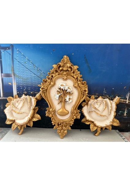 Çiçekli Tablo Dekor 3lü Set modelleri