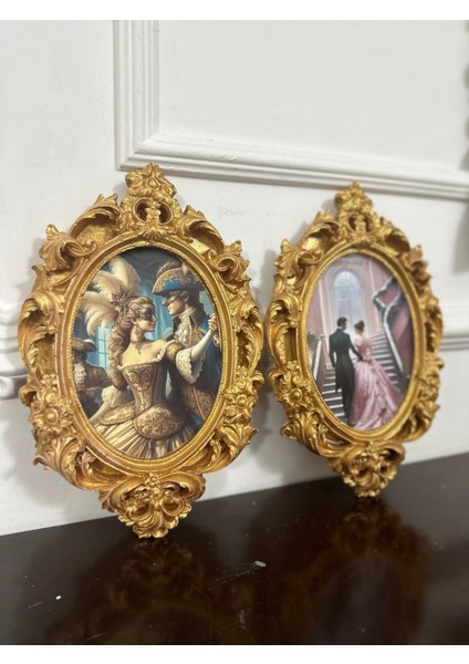 Dekopaj Tablo Vintage Tarzı Sevgililer Tablo 2li 26CM