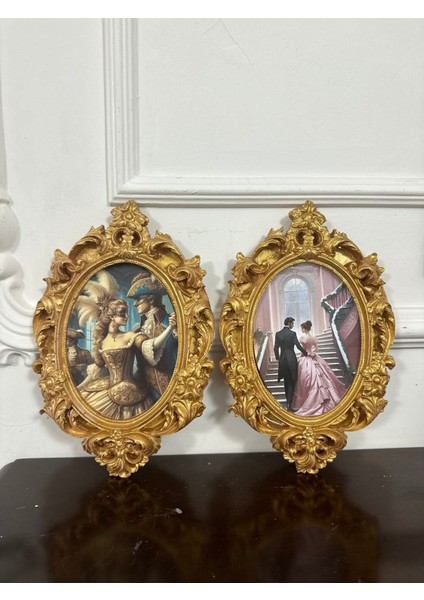 Dekopaj Tablo Vintage Tarzı Sevgililer Tablo 2li 26CM fırsatları