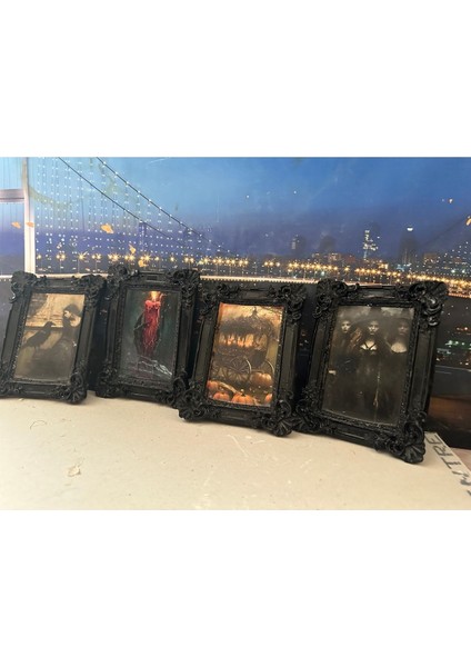 Vintage Siyah Özel Tasarım 4lü Çerçeveli Tablo Set 20CM modelleri
