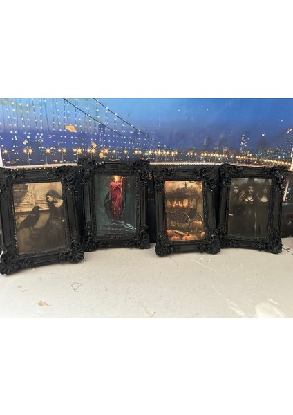 Vintage Siyah Özel Tasarım 4lü Çerçeveli Tablo Set 20CM fırsatları