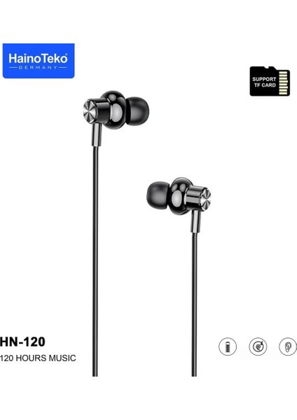 Haino Teko Germany HN-120 Boyun Askılı Bluetooth Kablosuz Kulaklık 120 Saat Kullanım Süresi fiyatları