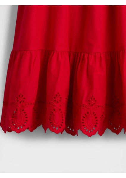 Kız Çocuk Kırmızı Kids Smocked Ruffle Midi Elbise modelleri