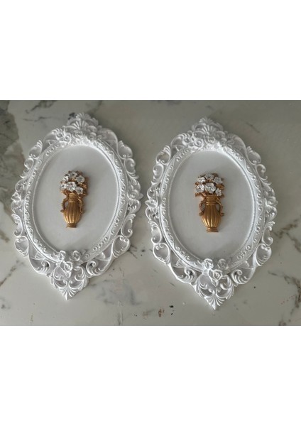 Beyaz Duvar Tablosu El Yapımı 3 Lü Set 30 cm fırsatları