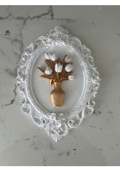 Beyaz Duvar Tablosu El Yapımı 3 Lü Set 30 cm indirimleri