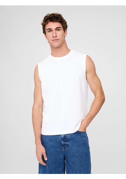 Erkek Beyaz Muscle Atlet