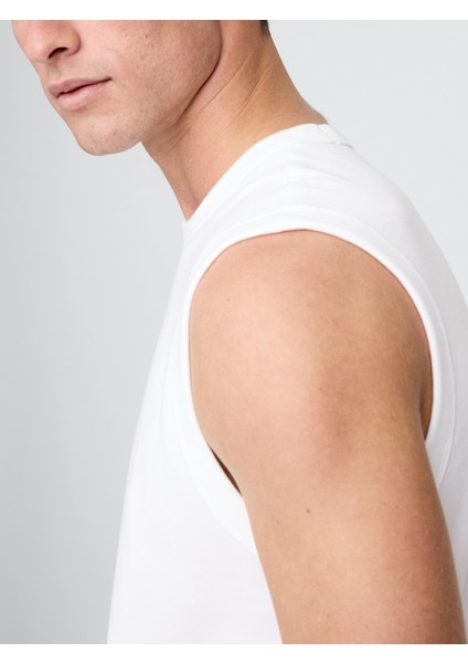 Erkek Beyaz Muscle Atlet modelleri