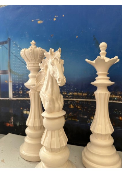 Krem Dekoratif 3lü Polyester Santraç Takım Biblo modelleri