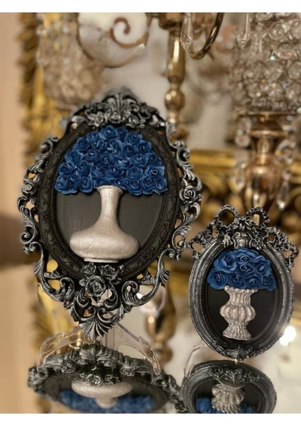 Siyah Gümüş Çiçekli Çerçeve 2 Li fiyatları