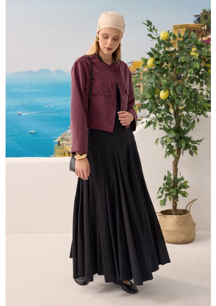 Modal Crop Ceket Bordo fiyatları