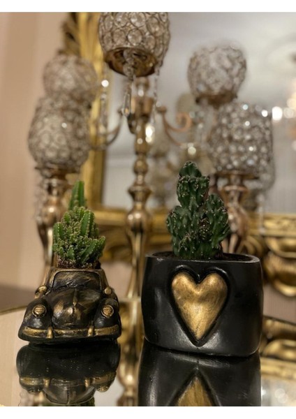 Araba ve Kalp Saksı Tasarım 2 Li