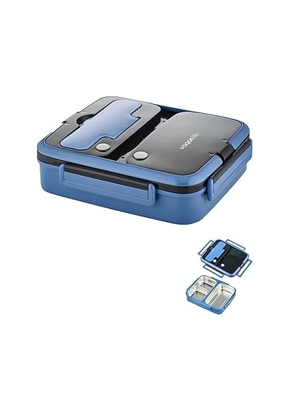 Lunch Box 1000 ml Tek Kat 3 Bölmeli Metal Kaşıklı Yeni Nesil Sefer TASI-FFLBOX10164